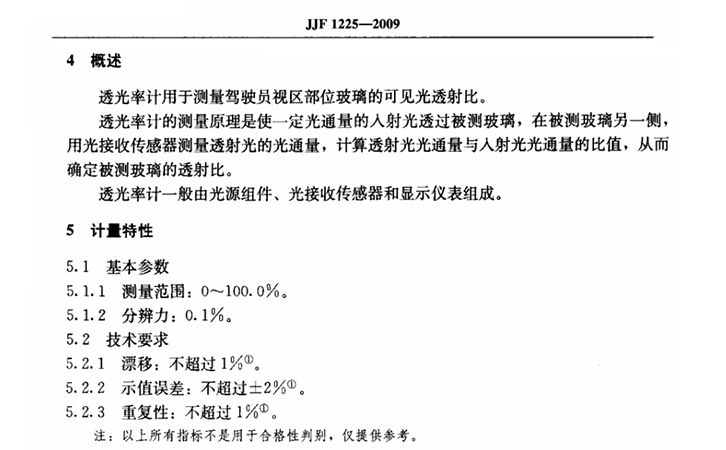 透光率計(jì)的國家標(biāo)準(zhǔn)