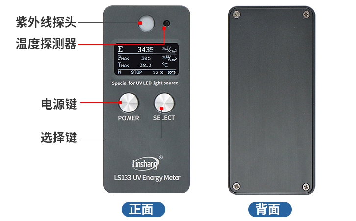 LS133UV能量測試儀正反面 LS133UV能量測試儀正反面